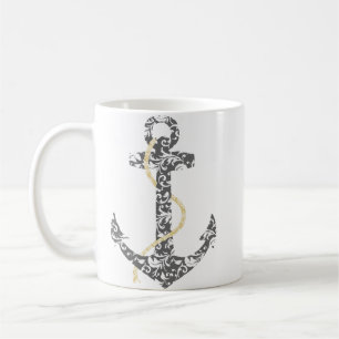 Geel en grijs Anchor Beach Wedding Koffiemok