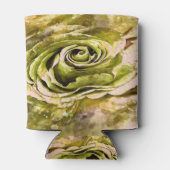 Geel en grijs artistiek Roos Blikjeskoeler (Achterkant)