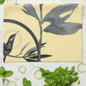 Geel en grijs artistieke Waterverf lekt Theedoek (Gevouwen)