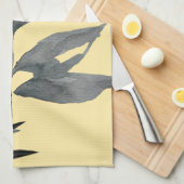 Geel en grijs artistieke Waterverf lekt Theedoek (Quarter Fold)