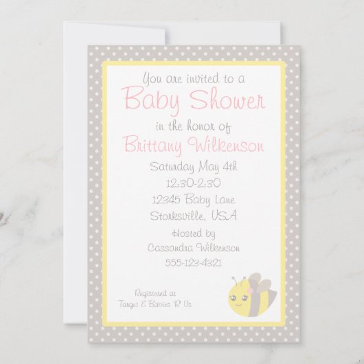 Geel en grijs Baby Kaart (Achterkant)