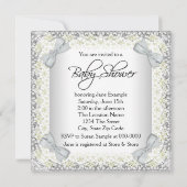 Geel en Grijs  Baby Meisje Douche Kaart (Achterkant)