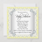 Geel en Grijs  Baby Meisje Douche Kaart (Achterkant)