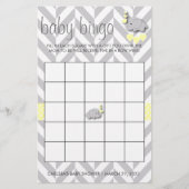 Geel en grijs Baby shower Bingo Flyer (Voorkant)