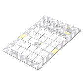 Geel en grijs Baby shower Bingo Game Notitieblok (Schuin)