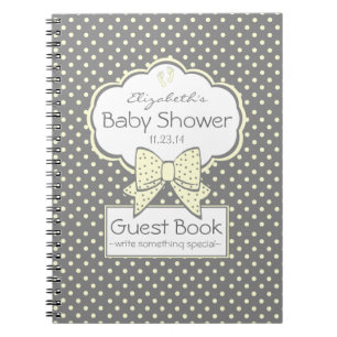 Geel en grijs Baby shower Gastboek- Notitieboek