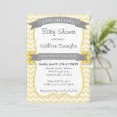 Geel en grijs Baby shower Kaart (Staand voorkant)