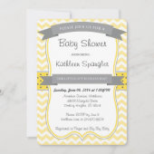 Geel en grijs Baby shower Kaart (Voorkant)