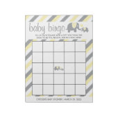 Geel en grijs Baby shower met breukrijst - Bingo Notitieblok (Linkerzijde)