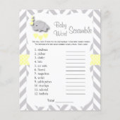 Geel en grijs Baby shower met olifant - Scramble Flyer (Voorkant)