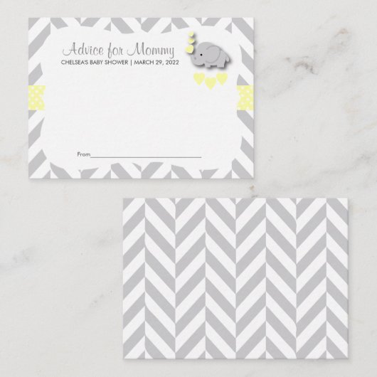 Geel en grijs Baby shower SM - Advies (Voorkant / Achterkant)