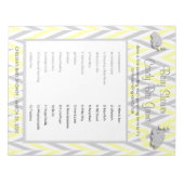 Geel en grijs Baby shower Snoep Notitieblok (Voorkant)