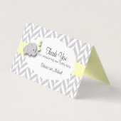 Geel en grijs Baby shower | Snoep Toppers Visitekaartje (Achterkant)