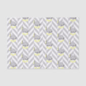 Geel en grijs Baby shower Tissuepapier (Voorkant)