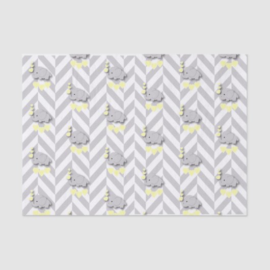 Geel en grijs Baby shower Tissuepapier (Voorkant)