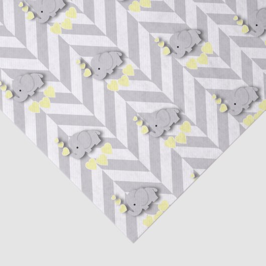 Geel en grijs Baby shower Tissuepapier (Detail)