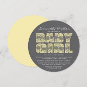 Geel en grijs Baby shower, uitgenodigd Kaart (Voorkant / Achterkant)