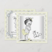 Geel en grijs Babymeisje Kaart (Voorkant / Achterkant)