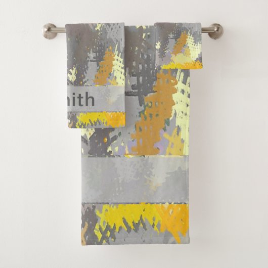 Geel en grijs bad handdoek (Insitu)