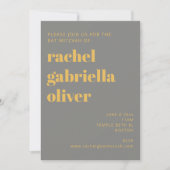 Geel en grijs bat Mitzvah Kaart (Voorkant)