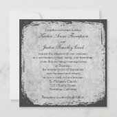 Geel en grijs Birdcage Lovevogels Wedding Invite Kaart (Achterkant)