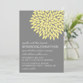 Geel en grijs Bloed Design Wedding Invitations Kaart (Staand voorkant)