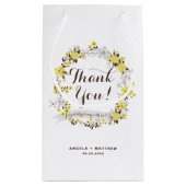 Geel en Grijs Bloemen Krans Partij Dank U Klein Cadeauzakje (Achterkant)