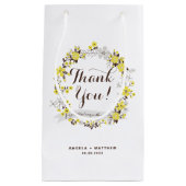 Geel en Grijs Bloemen Krans Partij Dank U Klein Cadeauzakje (Voorkant)