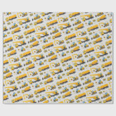 Geel en grijs bouwwerk op zaterdag cadeaupapier (Vlak)