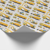 Geel en grijs bouwwerk op zaterdag cadeaupapier (Hoek)