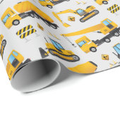 Geel en grijs bouwwerk op zaterdag cadeaupapier (Rol Hoek)