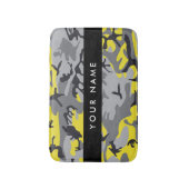 Geel en grijs Camouflage Jouw naam Personaliseren Badmat (Voorkant Verticaal)