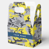 Geel en grijs Camouflage Jouw naam Personaliseren Bedankdoosjes (Geopend)