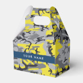 Geel en grijs Camouflage Jouw naam Personaliseren Bedankdoosjes (Voorkant Zijde)