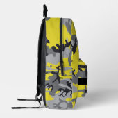 Geel en grijs Camouflage Jouw naam Personaliseren Bedrukte Rugzak (Links)