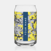 Geel en grijs Camouflage Jouw naam Personaliseren Blikvorm Glas (Voorkant)