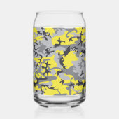 Geel en grijs Camouflage Jouw naam Personaliseren Blikvorm Glas (Achterkant)