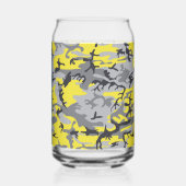 Geel en grijs Camouflage Jouw naam Personaliseren Blikvorm Glas (Links)