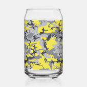 Geel en grijs Camouflage Jouw naam Personaliseren Blikvorm Glas (Achterkant)