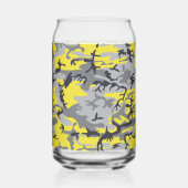 Geel en grijs Camouflage Jouw naam Personaliseren Blikvorm Glas (Links)