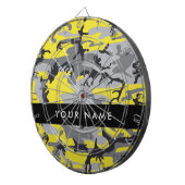 Geel en grijs Camouflage Jouw naam Personaliseren Dartbord (Voorkant Rechts)