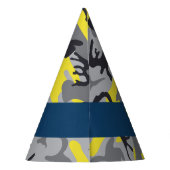 Geel en grijs Camouflage Jouw naam Personaliseren Feesthoedjes (Achterkant)