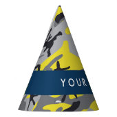 Geel en grijs Camouflage Jouw naam Personaliseren Feesthoedjes (Links)