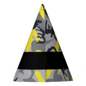 Geel en grijs Camouflage Jouw naam Personaliseren Feesthoedjes (Achterkant)