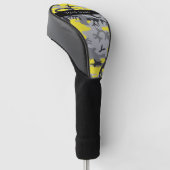 Geel en grijs Camouflage Jouw naam Personaliseren Golfheadcover (Schuin)