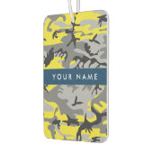 Geel en grijs Camouflage Jouw naam Personaliseren Luchtverfrisser (Links)