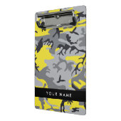 Geel en grijs Camouflage Jouw naam Personaliseren Mini Klembord (Angled2)