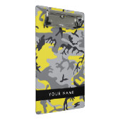 Geel en grijs Camouflage Jouw naam Personaliseren Mini Klembord (Schuin)
