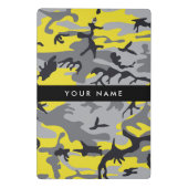 Geel en grijs Camouflage Jouw naam Personaliseren Mini Klembord (Achterkant)