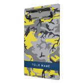 Geel en grijs Camouflage Jouw naam Personaliseren Mini Klembord (Angled2)